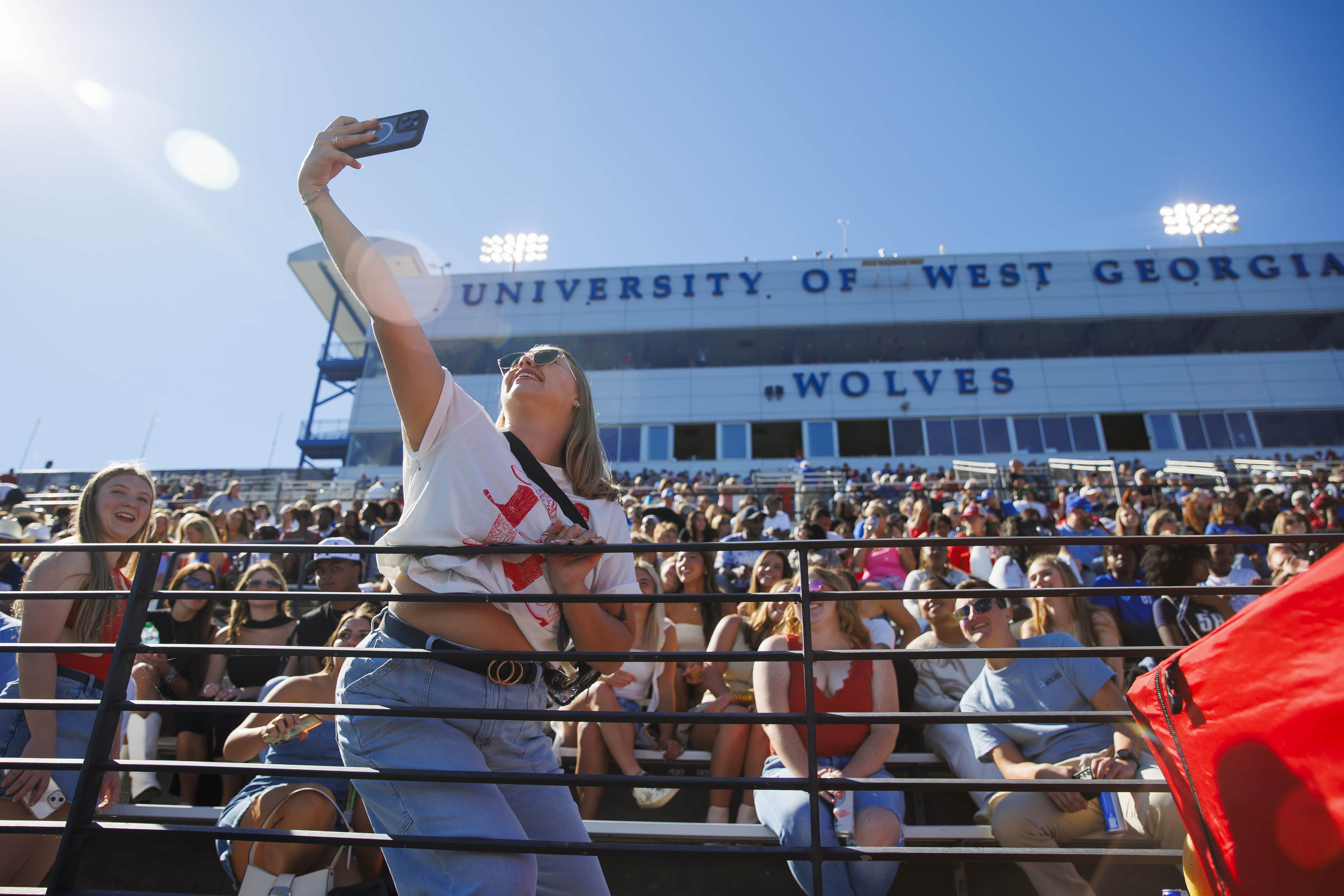 UWG's University Stadium seating packed to the brim with excited students, alumni, fans, and community members!