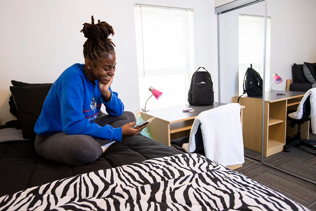 students in res room