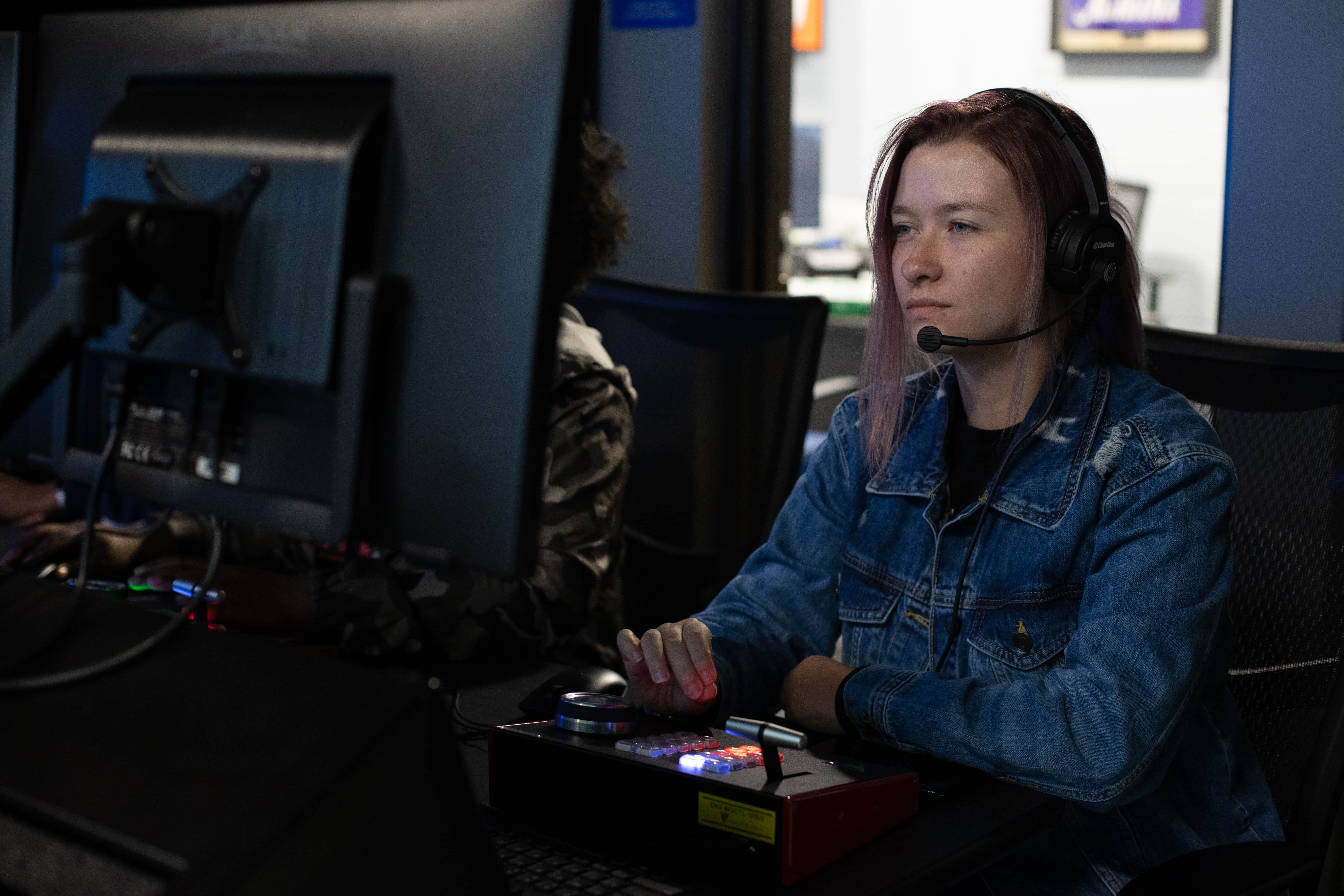 Student working at computer