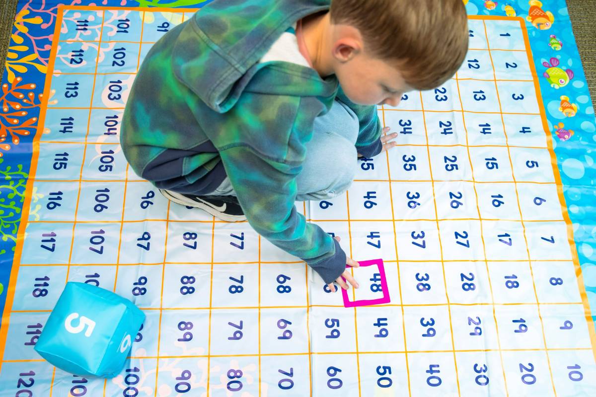 Client playing a game in a tutoring session