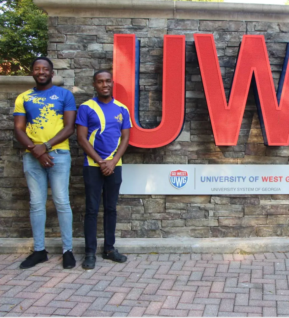 Two visiting students from Jamaica