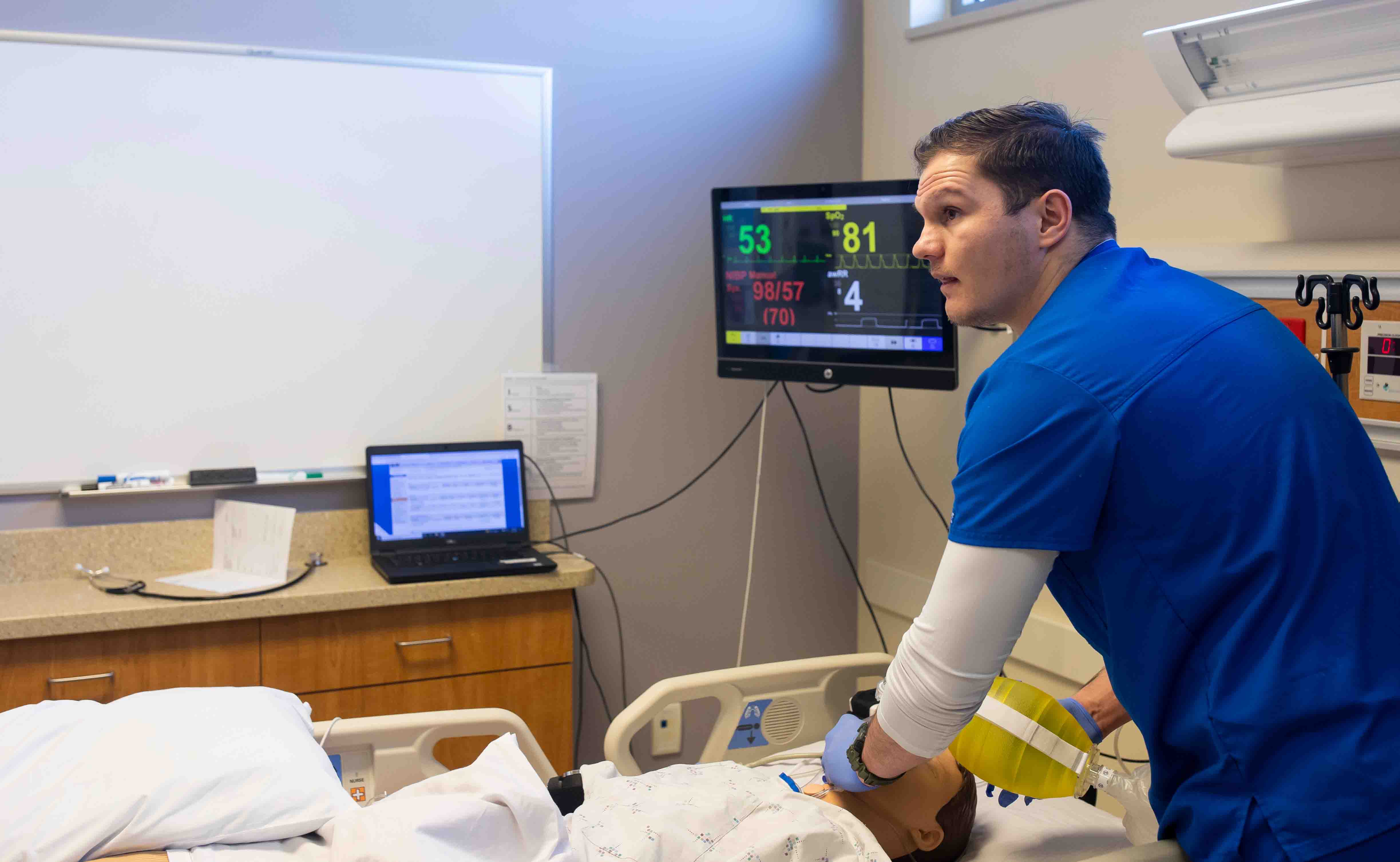 Nursing student in class