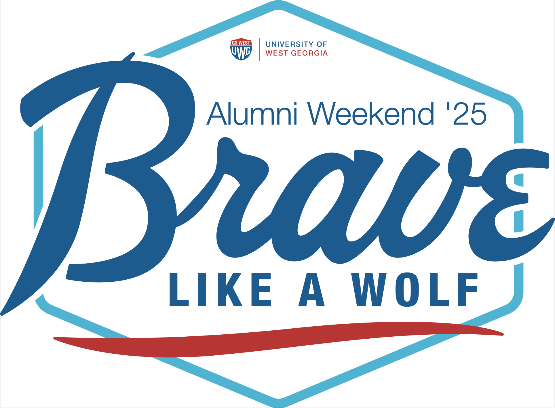 Brave like a wolf alumni weekend '24 logo