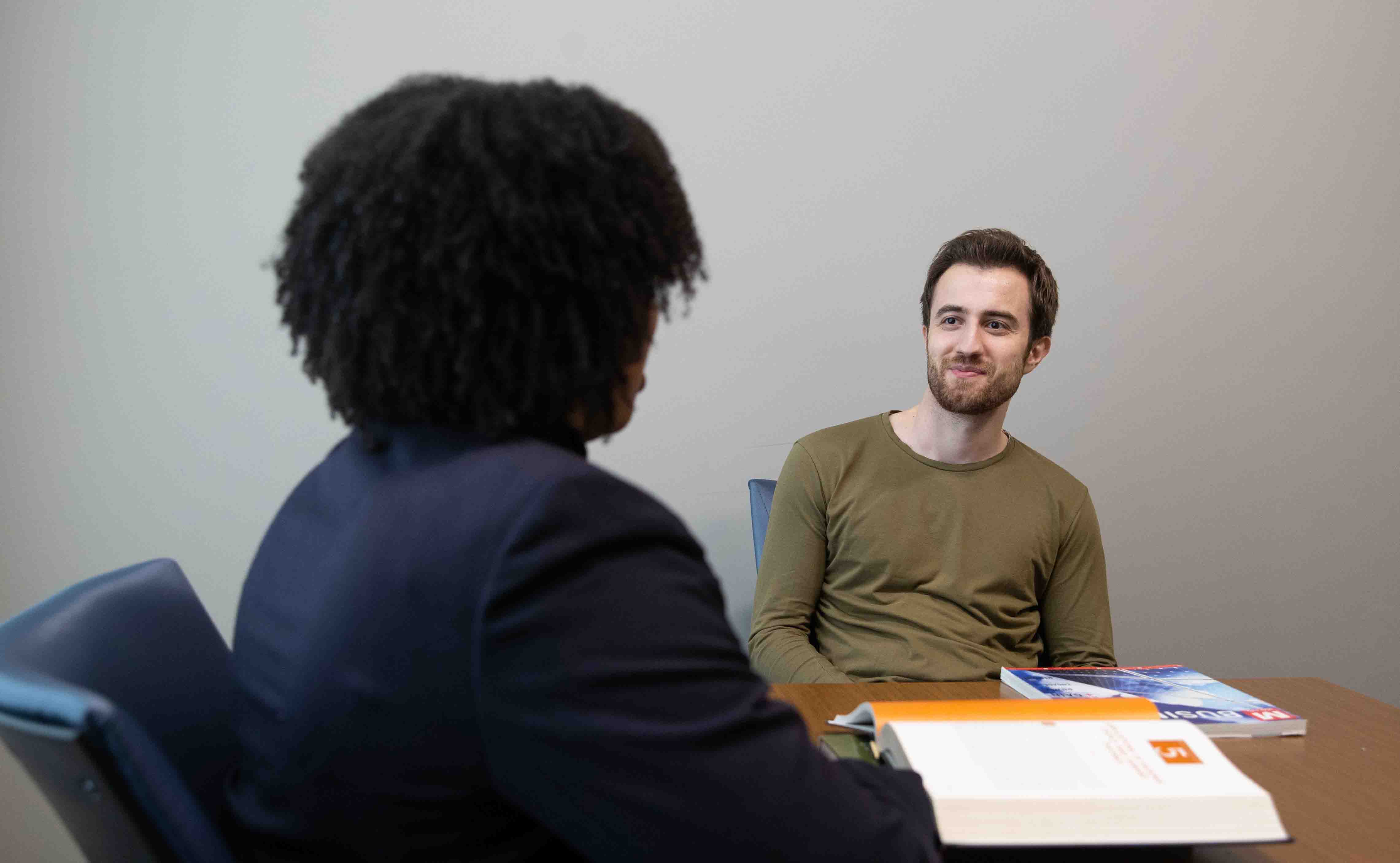 Two students talking