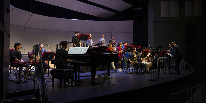 students performing in jazz ensemble