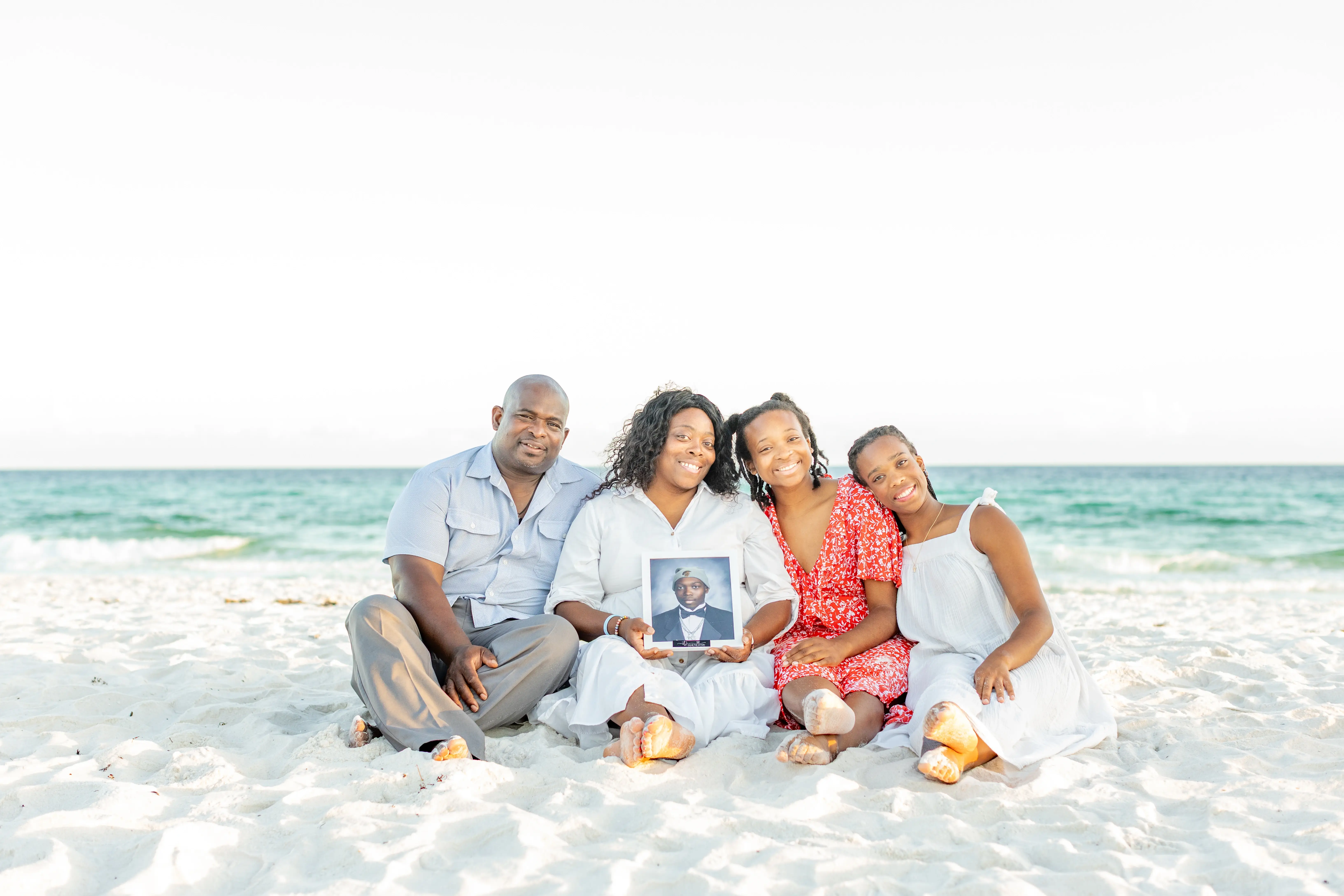 The McDaniel family on the beach.