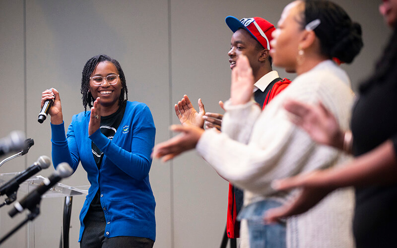 UWG community members sing at MLK Celebration