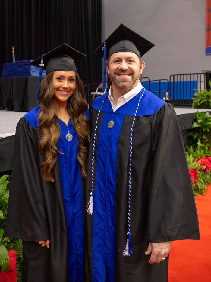 UWG father-daughter grads Addison Camp and Greg Camp