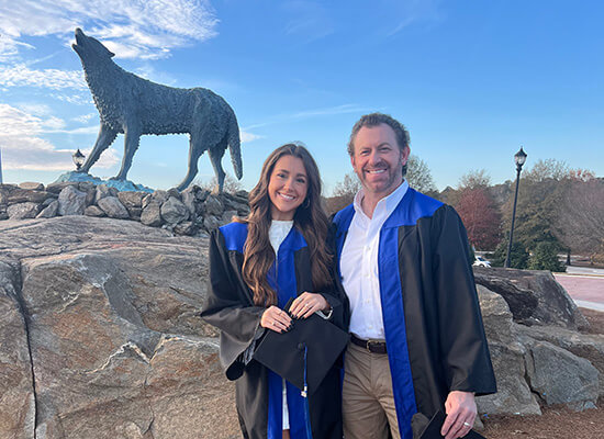 Greg and Addison Camp, father/daughter UWG Fall 2024 graduates