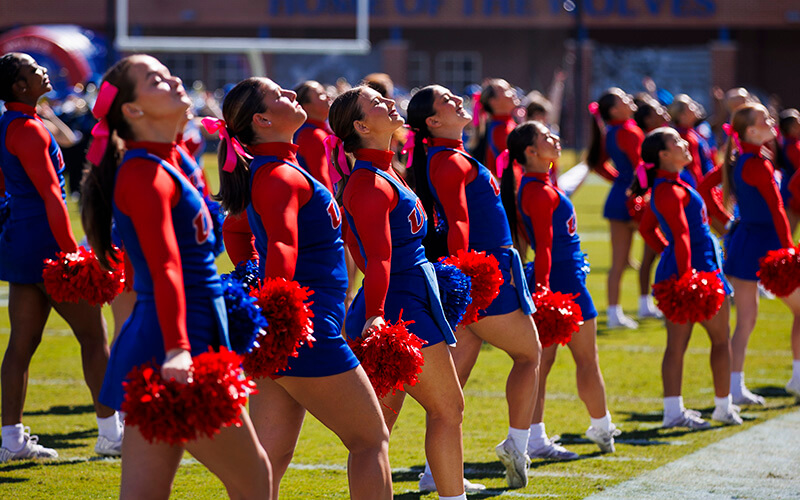 UWG cheerleaders at Homecoming 2024