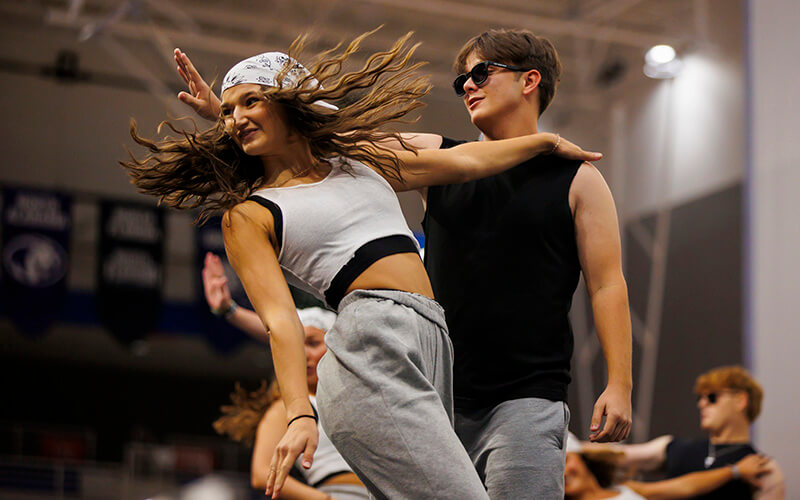 Greek Grind dancers at UWG's Homecoming 2024