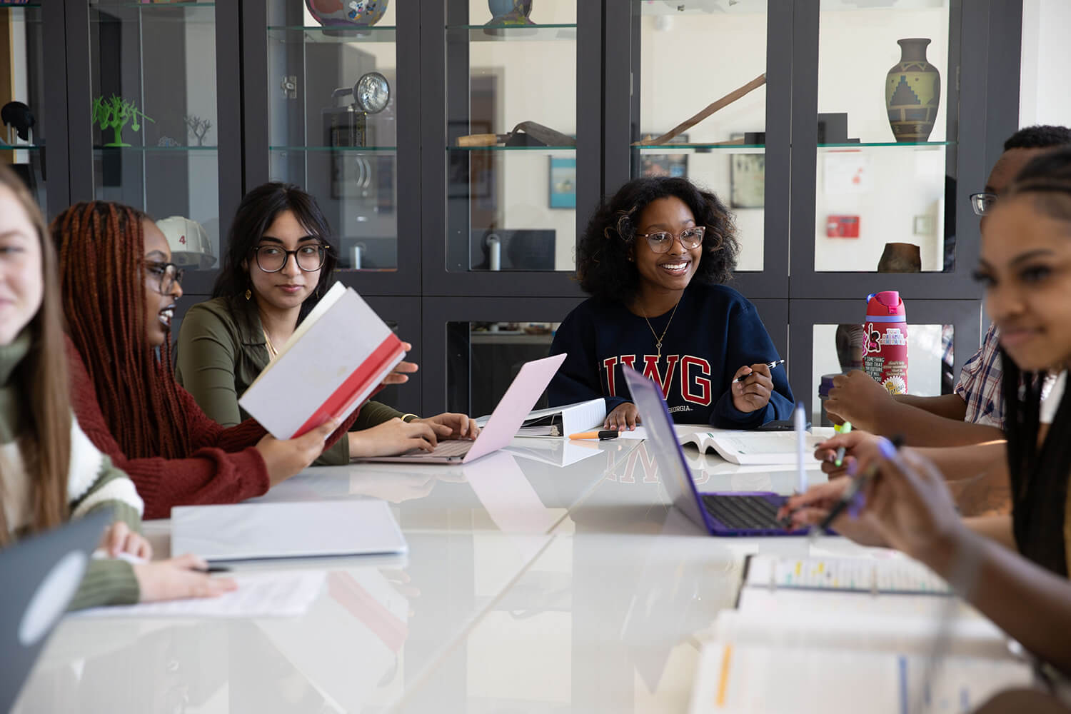 UWG students at a table studying