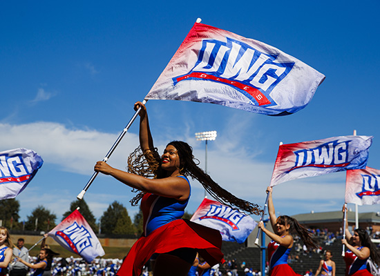 UWG color guards at a Wolves game