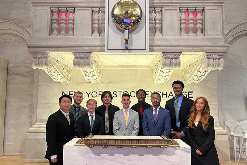 UWG Finance Club members at the New York Stock Exchange