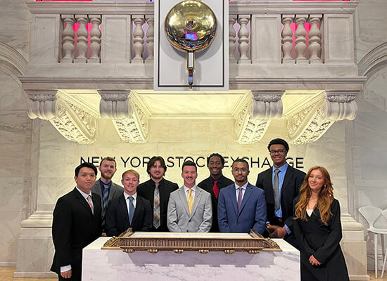 UWG Finance Club members at the New York Stock Exchange