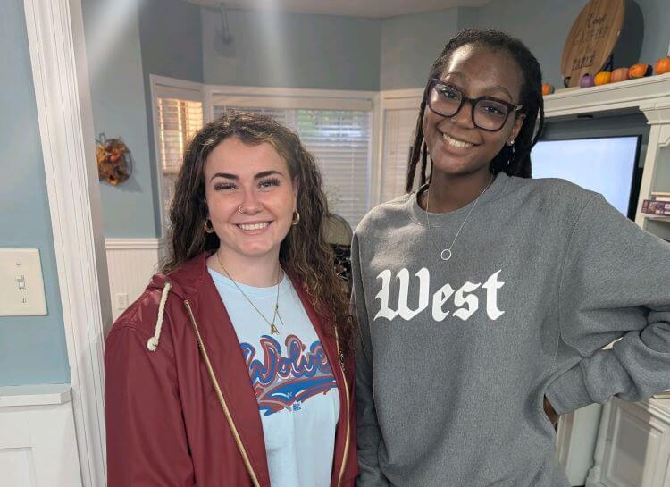 Allison Carden, left, with fellow nutrition ambassador Jordyn Clark, right