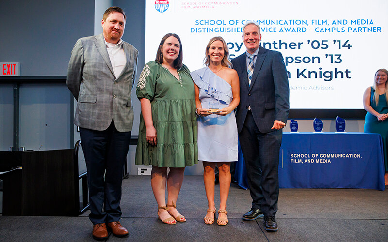  Joy Ginther ’05 ’14, Sean Jepson ’13 and Christen Knight 