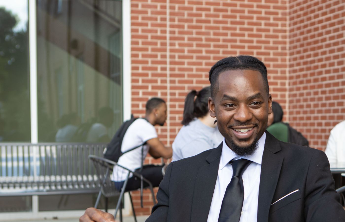 Student in a business suit