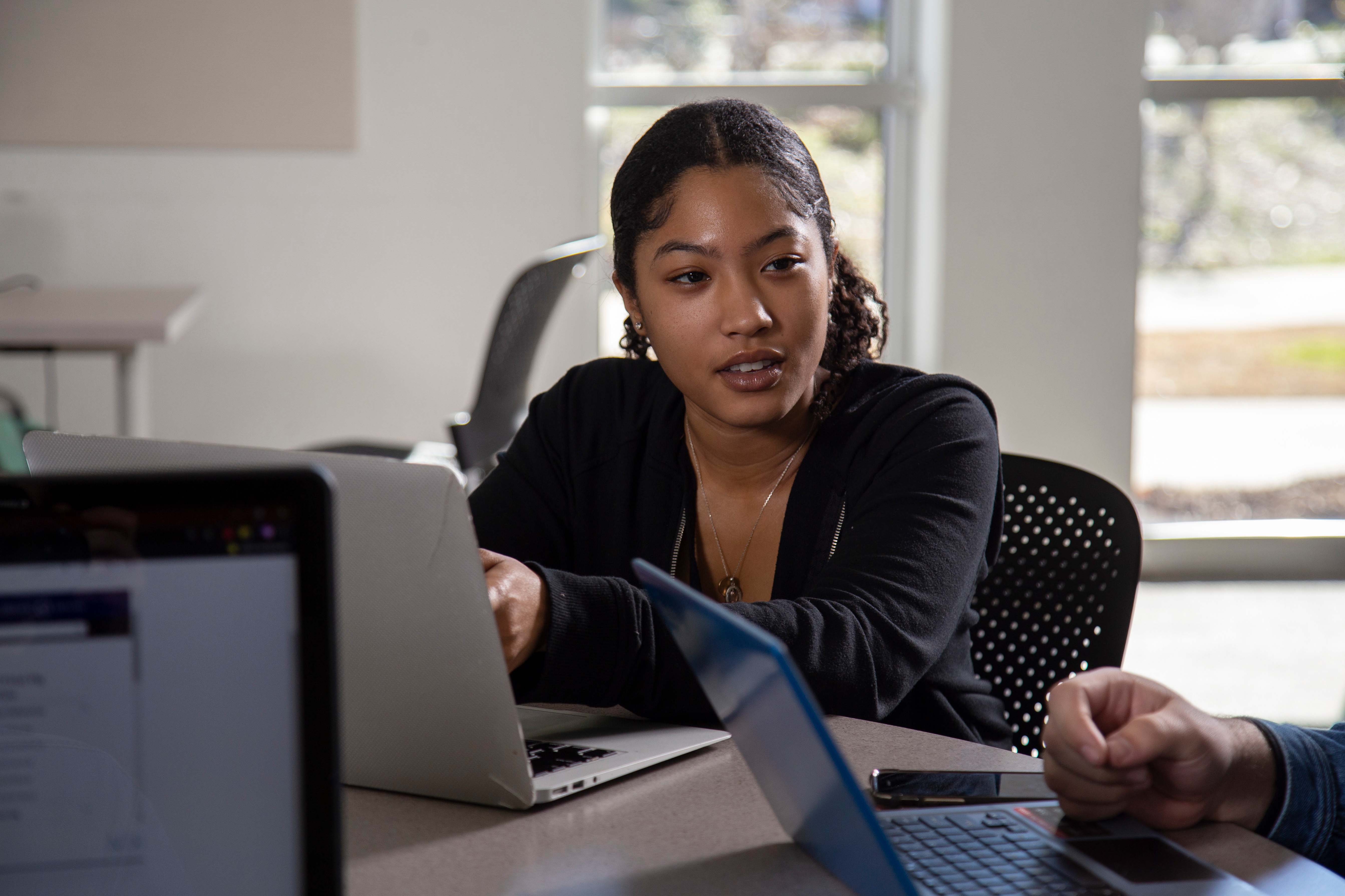 A student on a laptop